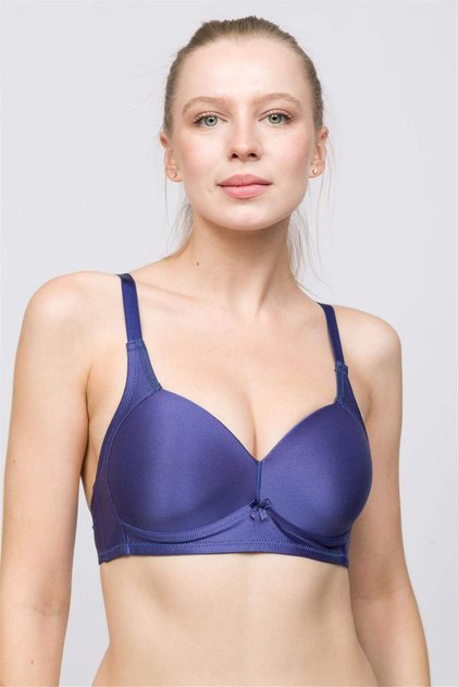 Women's Navy Blue Gathering Bra