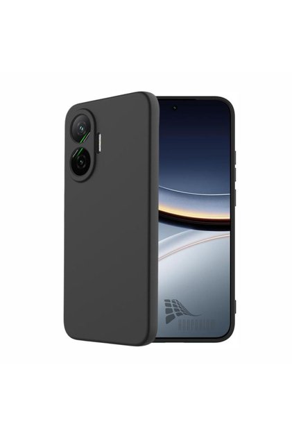 Poco F7 5g Compatible Silicone Case - Pastel Color Tone Flexible Cover with Camera Protection - Black