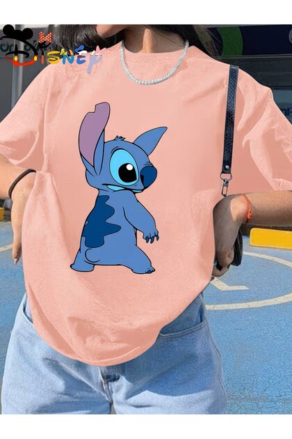 Stitch Themed Short Sleeve T-Shirt | Daily All-Occasion Animation