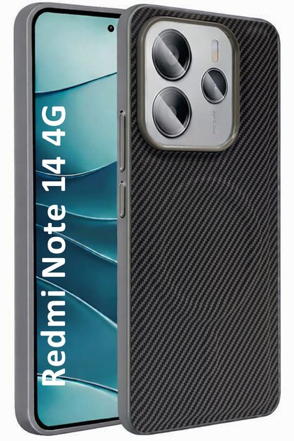 Redmi Note 14 4g Case Magsafe Carbonfiber Patterned Silicone Cover