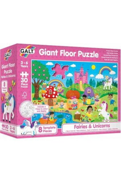 Podlahové puzzle: Víly a jednorožce (30 dielikov)