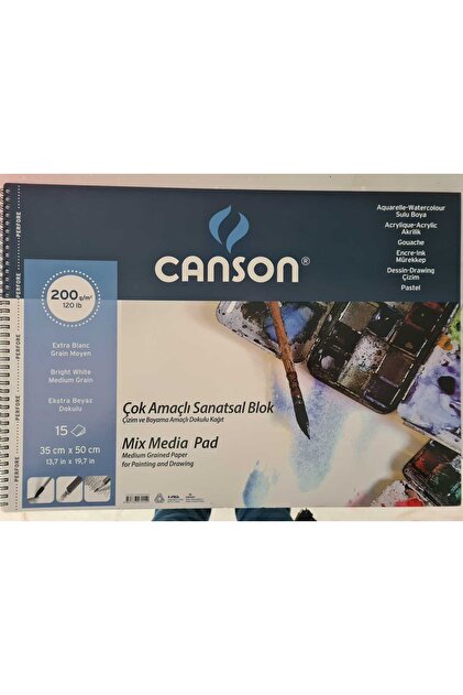 Sol148　20冊分 Canson 1557 Mix Media 25x35cm 15yp 200gr Spiralli Çok Amaçlı Çizim