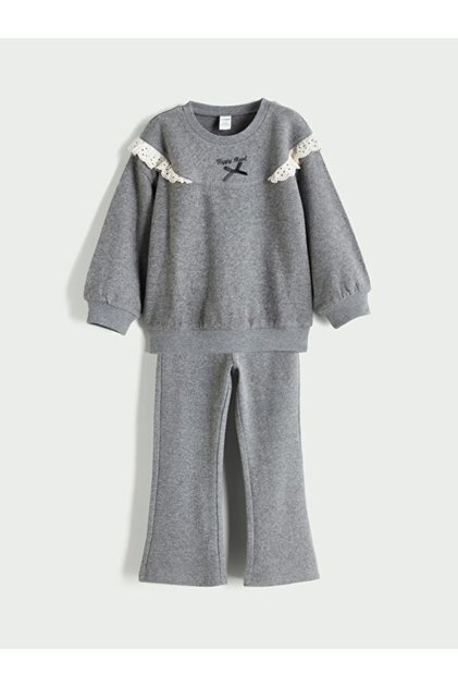 Timeless Clothing & Timeless Choices Lace Detailed Girls' Sweatshirt and Sweatpants