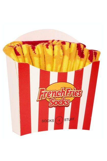 Unisex Gift French Fries Box Socks Potato Patterned Cotton Socks - Fries Socks Box