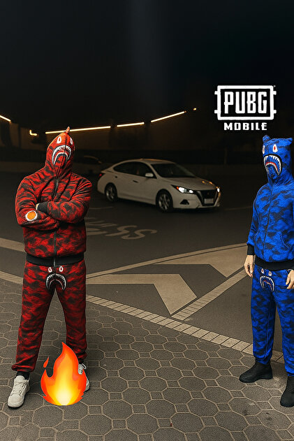 Erzani Kids Bape Kamuflaş Premium Full Fermuarlı Kapüşonlu Ünisex
