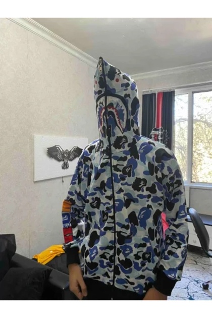 BAPE KIDS マウンテンパーカー　100 Erzani Kids Bape Kamuflaş Premium Full Fermuarlı Kapüşonlu Ünisex