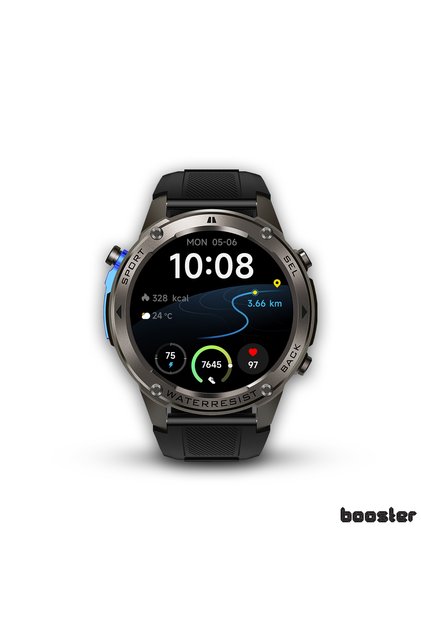 Smartwatch Booster Military M1 – Ceas Rezistent, GPS, Monitorizare Ritm Cardiac, Fitness si Sport