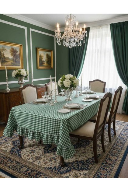 Ruffled Gingham Tablecloth