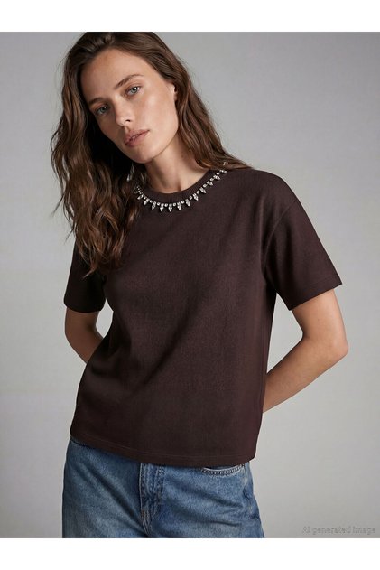 Peak New Season Crew Neck Rhinestone Women's Knitwear Sweater