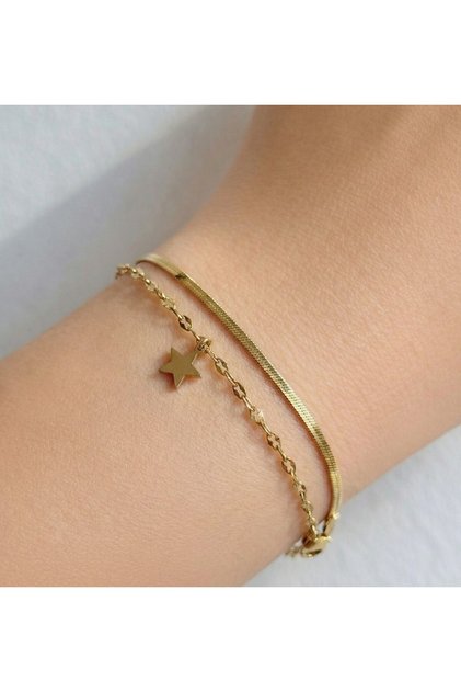 Stainless Steel Bracelet Gold Color Star Women's Bracelet