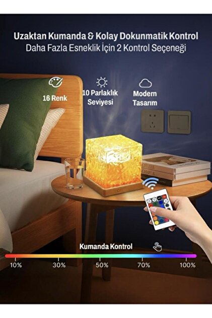 KTR TECH Uzaktan Kumandalı 16 Işık Modlu Okyanus Dalga Efektli