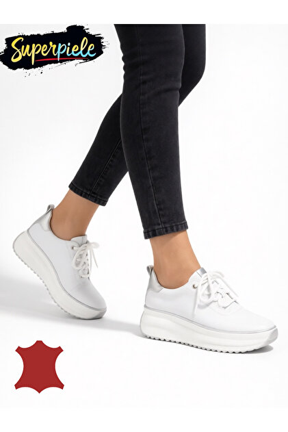 Pantofi casual dama piele naturala cu varf rotund și talpă groasă