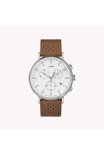 Men's Brass Watch, Tan Leather, White Dial | Tw2r26700