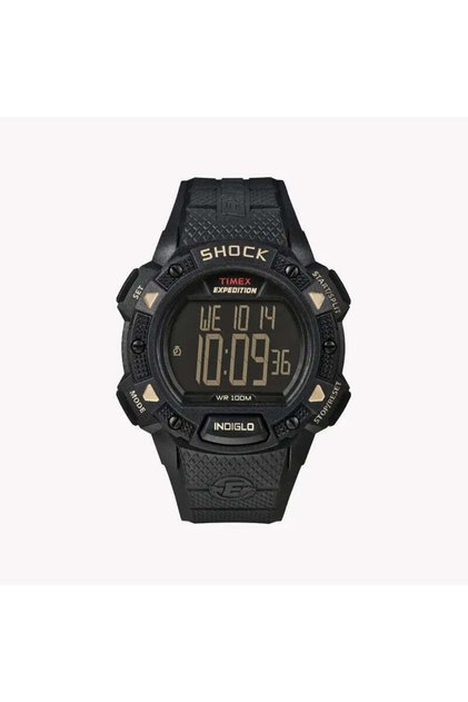 Men's Black Resin Watch, Digital Dial | T49896