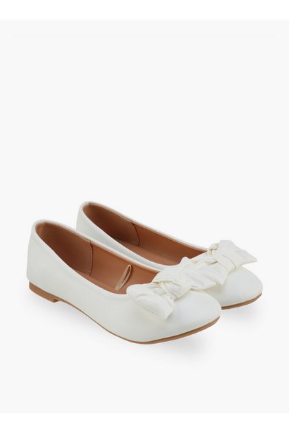 Girls Bow Embellished Ballerina Shoes