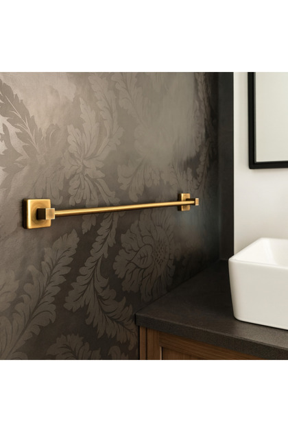 AntiqueLine Antik Uzun Havluluk – Mat Eskitme Pirinç, Duvara Monte 50 cm
