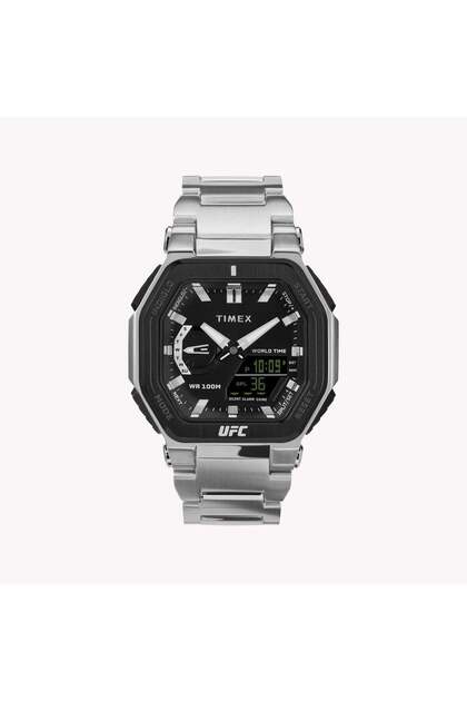 Men's Silver Metal Watch, Black Display | Tw2v84600