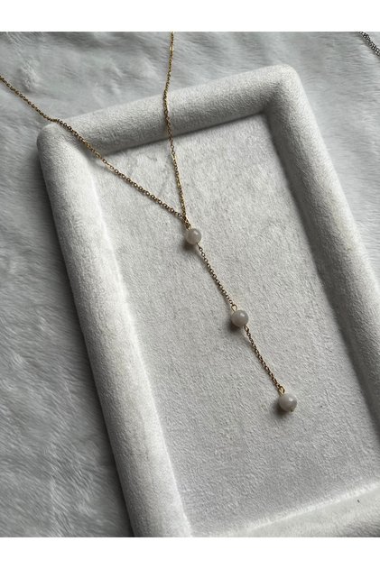 Moonstone 316L Steel Y Necklace Handcrafted