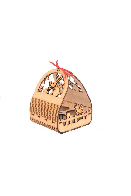 Coșuleț cu ouă de Paște 12x11x13cm