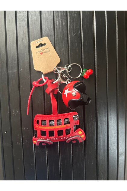 London Bus Detailed Charm Keychain Bag Accessory Bag Charm