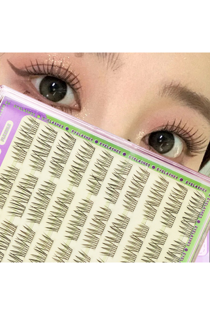 0.07mm black-YHR-2421-3 90 pcs self adhesive eyelashes cluster lashes no glue individual lashes soft