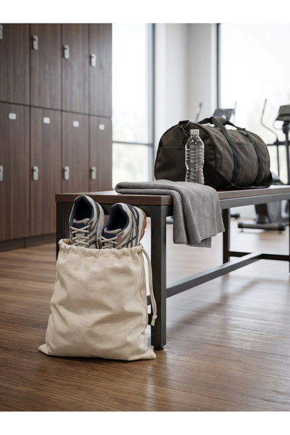 Raw Fabric Drawstring Shoe Carrying Bag 35X40 cm Natural Color Multi-Purpose Storage Bag