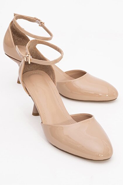 Lizy Shoes Nude Önü Kapalı Kadın Ayakkabı Topuk Boyu 6 cm