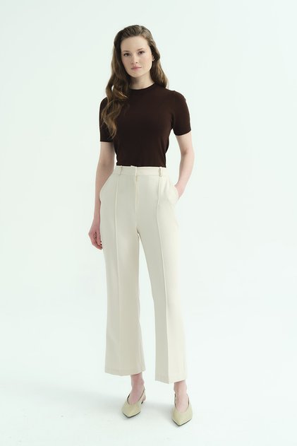 Flare Krem Pantolon