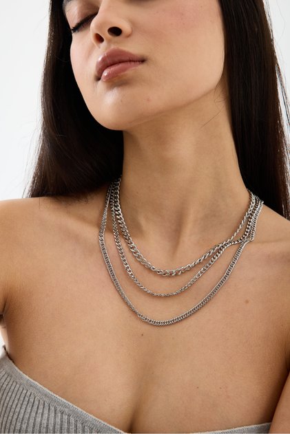 Regina Steel 3-Piece Necklace Set