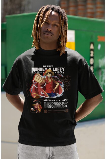 Design Monkey D. Luffy One Piece Printed Unisex Oversize Anime Series Character T-Shirt