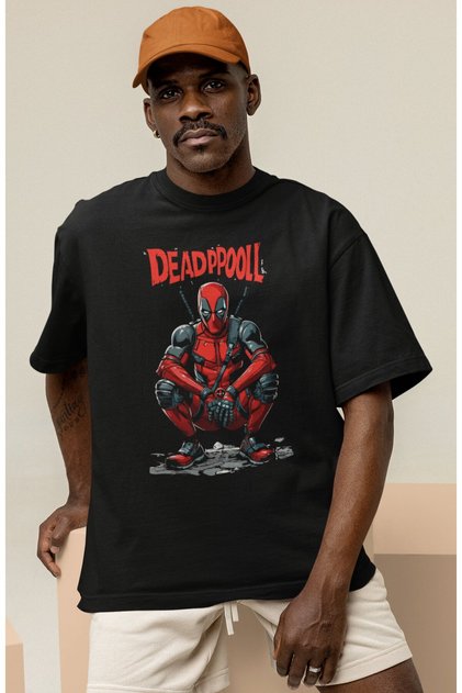 Deadpool Superhero Printed Unisex Oversize Movie Hero T-Shirt
