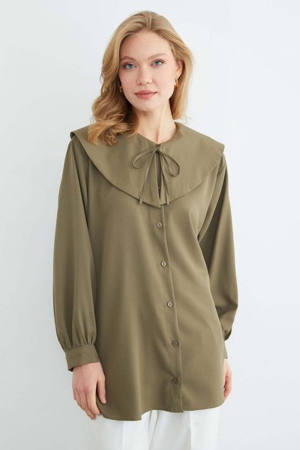 Fullamodest Baby Collar Balloon Sleeve Tunic