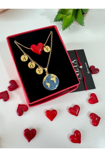 Dünyam Kalbim Kolye Seti 5Harfe Kadar