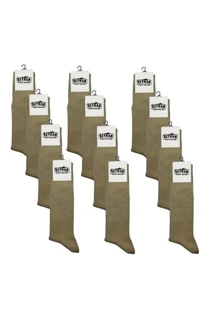 Military Socks Khaki Color Seamless Summer Socks - İstihkak Socks (12 Pairs)