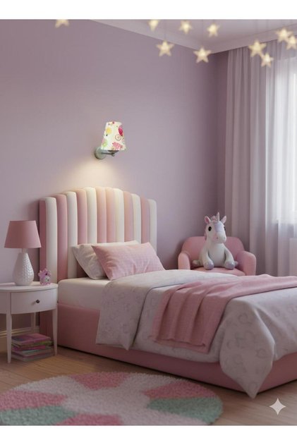 Girl's Themed Gray Chromed Wall Sconce