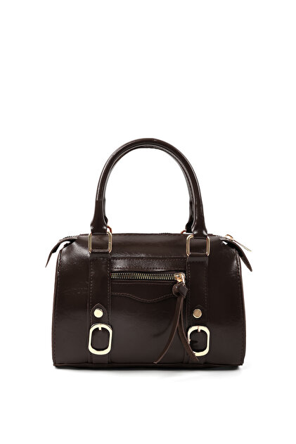 Shaka Kırışık Dokulu Kahverengi Shk287 Suni Deri, Fermuarlı Tek