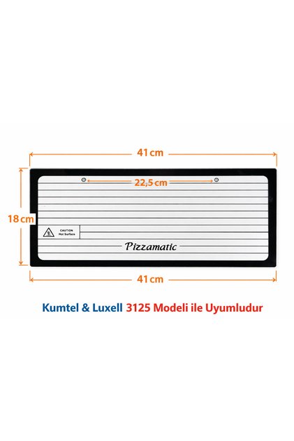 Kumtel & Luxell 3125 Mini Fırın Ön Camı – 41×18 cm | Orijinal Ölçü | Isıya Dayanıklı