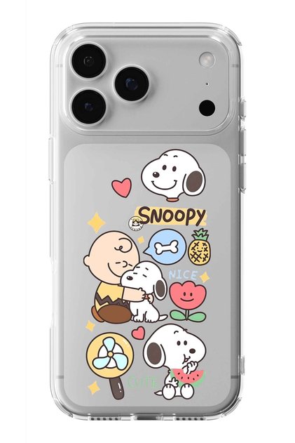iPhone 17 Pro Max Compatible Snoopy Collage Design Printed Transparent Case