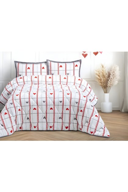 Comforter Çift Kişilik Yorgan Seti 220X240 Bety Gri