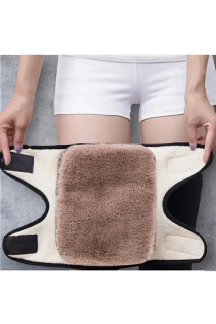 Yiwu 1 Pair Autumn and Winter Lamb Wool Open-Knee Warmth Pad, Suitable for the Elderly (Inner Lining Color May Vary Depending on Stock)