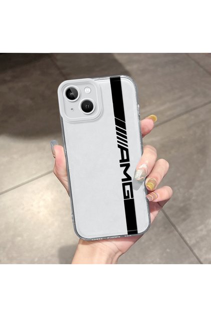 iPhone 13 Compatible Transparent Camera Protected Car Brand Pattern Airbag Soft Silicone Phone Case