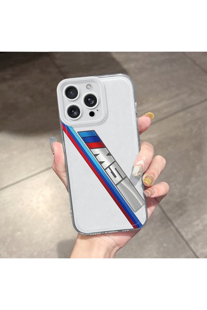 iPhone 16 Pro Max Compatible Transparent Case Soft Silicone Camera Protected Phone Case Bmw Pattern
