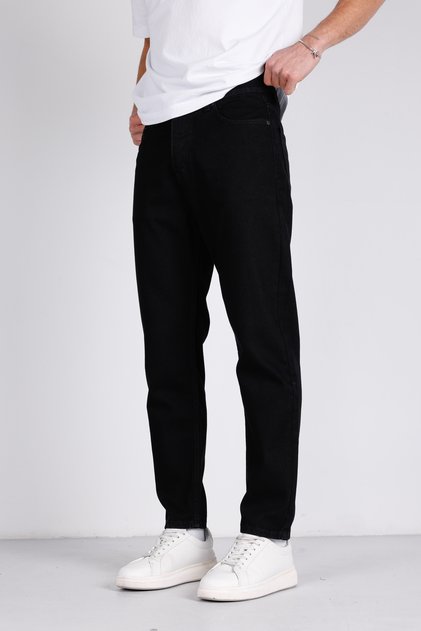 Men's Non-Lycra Boyfriend Jeans Straight Black