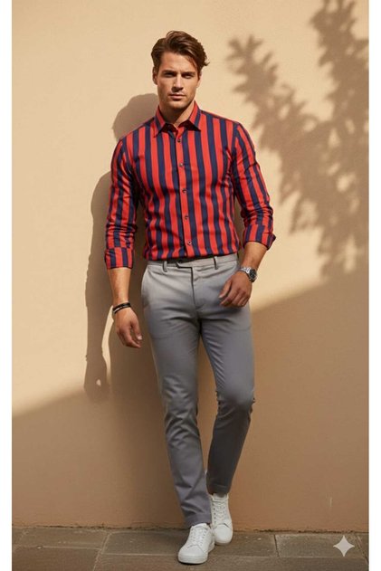 Striped Long Sleeve Men's Shirt