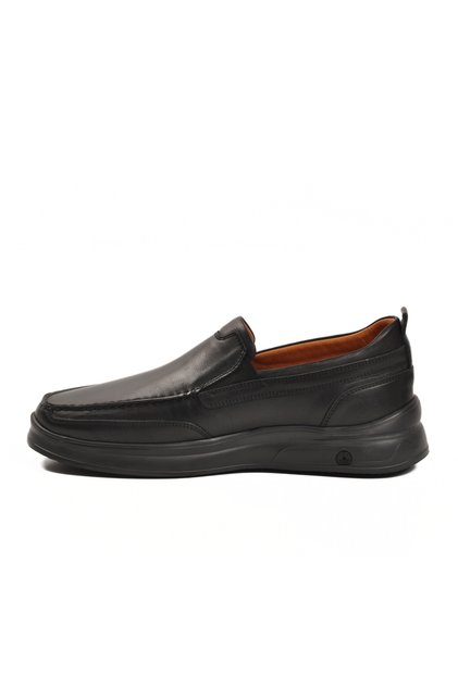 Black Genuine Leather Anatomical Sole Men's Casual Shoes 252073 m