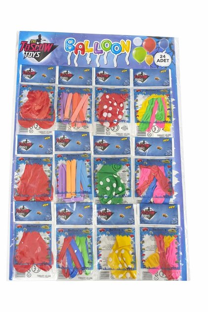 Farklı Çeşitlerde Balon 4 Paket Metalik Kalpli Lastikli Sosis Benekli Su Balonu