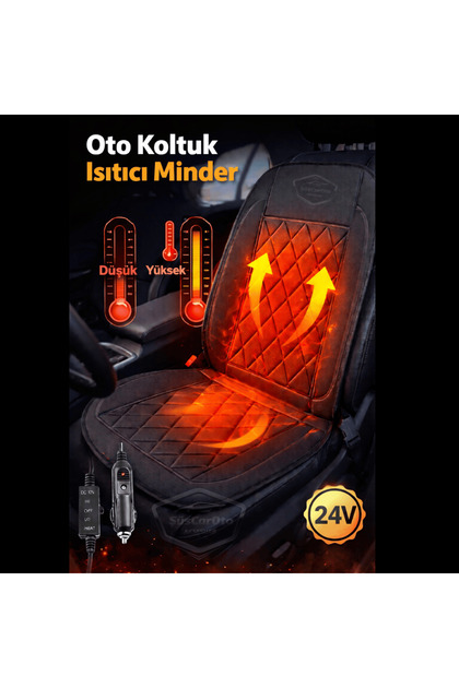caralp Vehicle Seat Heater Tractor Truck Truck Heated Seat Cushion with Cigarette  Lighter Heat Adjustable Black 24V- Trendyol