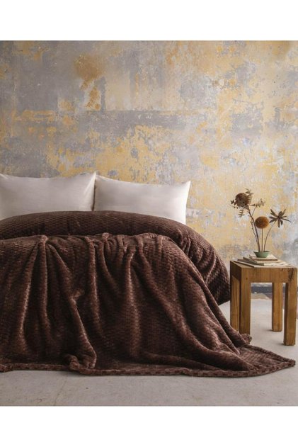 TRUSTY KAHVE TEK KİŞİLİK JAKAR DESEN BATTANİYE 160X220CM
