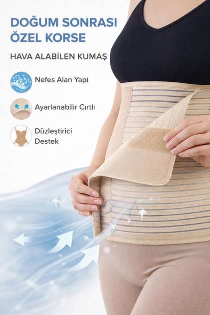 Postpartum Special Abdominal Corset – Adjustable Velcro, Breathable Fabric