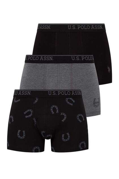 3-Pack, Nal Printed, Men's Boxer Set, Anthracite Melange & Black